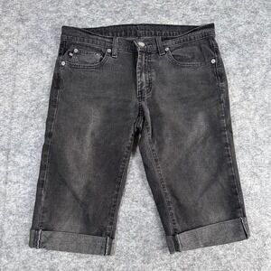 Polo Jeans Co Ralph Lauren Denim Shorts Mens 31 Black Faded Cuffed Jorts